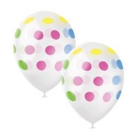 Воздушные шары Горошек разноцветный с 5ст рис 12" прозрачные LO - Многошароff: товары для праздника и воздушные шары оптом
