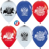 Воздушные шары Триколор Россия 12" паст 5 ст S - Многошароff: товары для праздника и воздушные шары оптом