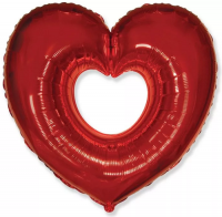Фольгированное Сердце бублик 32" металлик красный - Многошароff: товары для праздника и воздушные шары оптом