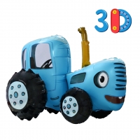 Фигура 3D Синий трактор - Многошароff: товары для праздника и воздушные шары оптом