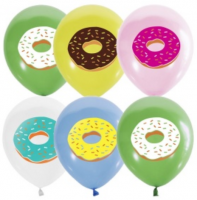 Воздушные шары Пончики с цв рис 12" паст+декор LO - Многошароff: товары для праздника и воздушные шары оптом