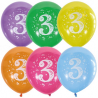 Воздушные шары ЦИФРА 3 12" пастель М - Многошароff: товары для праздника и воздушные шары оптом