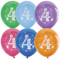 Воздушные шары ЦИФРА 4 12" пастель М - Многошароff: товары для праздника и воздушные шары оптом