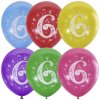 Воздушные шары ЦИФРА 6 12" пастель М - Многошароff: товары для праздника и воздушные шары оптом