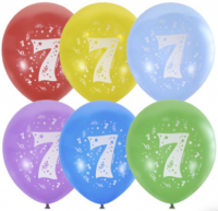 Воздушные шары ЦИФРА 7 12" пастель М - Многошароff: товары для праздника и воздушные шары оптом