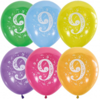 Воздушные шары ЦИФРА 9 12" пастель М - Многошароff: товары для праздника и воздушные шары оптом