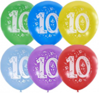 Воздушные шары ЦИФРА 10 12" пастель М - Многошароff: товары для праздника и воздушные шары оптом
