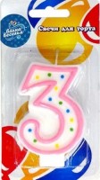 Свечи для торта Цифра 3 ВВ - Многошароff: товары для праздника и воздушные шары оптом