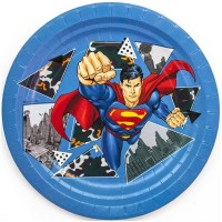 Тарелки Супермен 18 см - Многошароff: товары для праздника и воздушные шары оптом