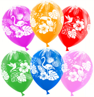 Воздушные шары Тропические птицы с 5ст рис 12" пастель ВВ - Многошароff: товары для праздника и воздушные шары оптом