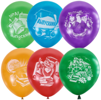 Воздушные шары Выпускник  2ст рис 12" паст+декор LO - Многошароff: товары для праздника и воздушные шары оптом