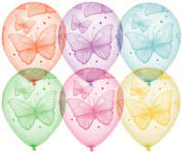 Воздушные шары Бабочки 5ст рис 12" кристалл ДБ - Многошароff: товары для праздника и воздушные шары оптом