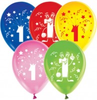 Воздушные шары Цифра 1 12"пастель ВВ - Многошароff: товары для праздника и воздушные шары оптом