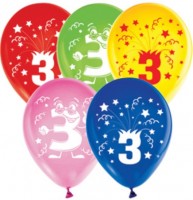 Воздушные шары Цифра 3 12"пастель ВВ - Многошароff: товары для праздника и воздушные шары оптом