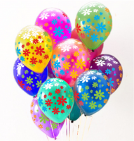 Воздушные шары Цветочки 5ст рис 12" кристалл Ав-П - Многошароff: товары для праздника и воздушные шары оптом
