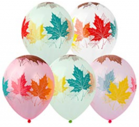 Воздушные шары Кленовые листья 12" кристалл ВЗ - Многошароff: товары для праздника и воздушные шары оптом