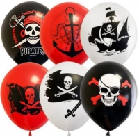 Воздушные шары Пираты цв.рис 12"паст+декор М - Многошароff: товары для праздника и воздушные шары оптом