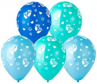 Воздушные шары Пяточки Мальчика с 5ст рис 12" пастель Эв - Многошароff: товары для праздника и воздушные шары оптом