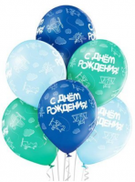 Воздушные шары С ДР Самолеты с 5ст рис 14" пастель Б - Многошароff: товары для праздника и воздушные шары оптом