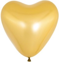 Воздушные шары Сердце золото 12" Хром К - Многошароff: товары для праздника и воздушные шары оптом