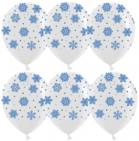Воздушные шары Снежинки 5ст рис 12"пастель ДБ - Многошароff: товары для праздника и воздушные шары оптом