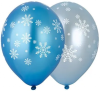 Воздушные шары Снежинки 5ст рис 14" металл Б - Многошароff: товары для праздника и воздушные шары оптом
