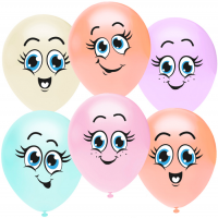 Воздушные шары Веселые смайлы 12" пастель ВВ - Многошароff: товары для праздника и воздушные шары оптом