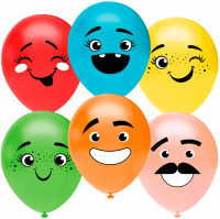 Воздушные шары Забавные смайлы 12" пастель Ор - Многошароff: товары для праздника и воздушные шары оптом