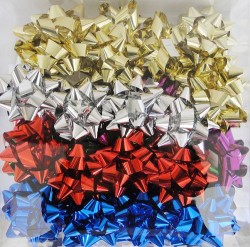 Бант Звезда Jumbo №4 металл микс 6цв - Многошароff: товары для праздника и воздушные шары оптом