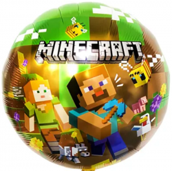 Фигура 18" Круг Minecraft 1202-3873 - Многошароff: товары для праздника и воздушные шары оптом