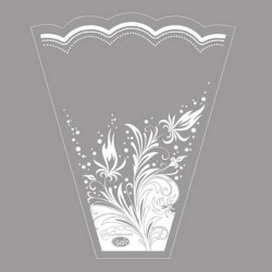 Конус для цветов c бел.рис 30*35 - Многошароff: товары для праздника и воздушные шары оптом