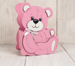Подарочная упаковка Мишка, розовый мал - Многошароff: товары для праздника и воздушные шары оптом