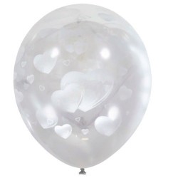Воздушные шары Сердца Transparent 12" М - Многошароff: товары для праздника и воздушные шары оптом