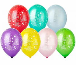 Воздушные шары С ДР Шары 5ст рис 14" металлик Б - Многошароff: товары для праздника и воздушные шары оптом