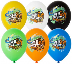 Воздушные шары С ДР Граффити цв.рис 14"пастель Belbal - Многошароff: товары для праздника и воздушные шары оптом